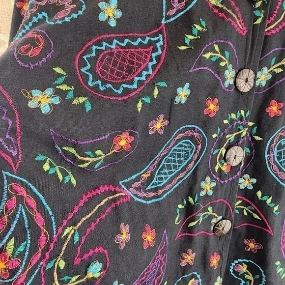 Vintage Units Embroidered Paisley Long Sleeve Button Blazer Women's L 8187/2B - Picture 6 of 10